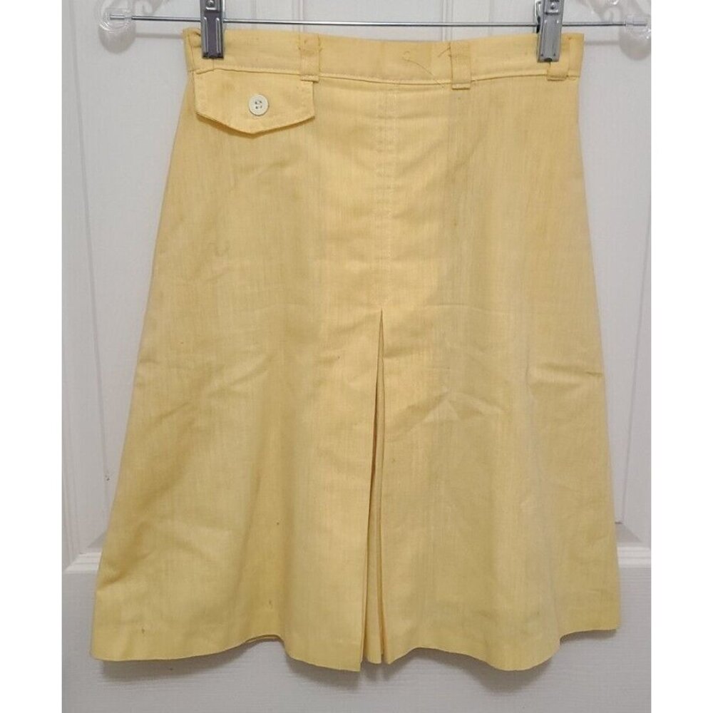 Vtg 70s Jantzen Women's Skort Hidden Shorts Skirt Modest Retro MCM Yellow Sz 10